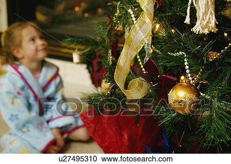 Stock Image - Child waits for Christmas. Fotosearch