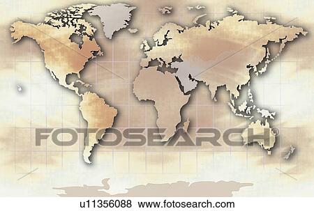 World Map Illustration View Large Photo Image Stock Photo - World Map Illustration. Fotosearch