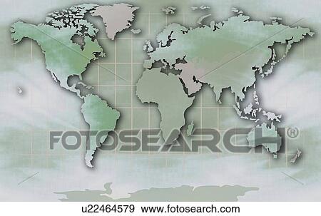 Stock Photo - World Map Illustration. Fotosearch