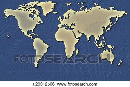 World Map Illustration View Large Photo Image Stock Photograph - World Map Illustration. Fotosearch