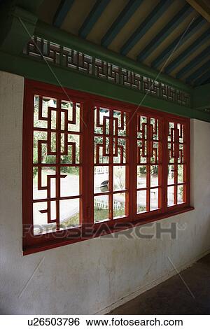 Stock Photograph - Interior shot of a pagoda in Iao Valley State Park in Maui, Hawaii.. Fotosearch