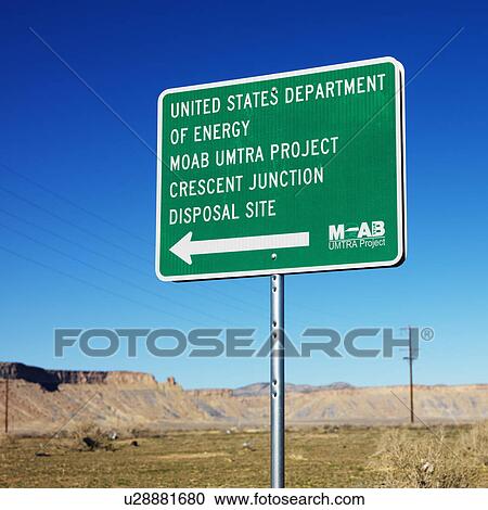 Stock Image - Sign pointing to Disposal site in Utah, USA.. Fotosearch