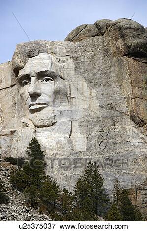 Abraham Lincoln carved in granite at Mount Rushmore National Monument, South Dakota. View Large Photo Image Stock Photo - Abraham Lincoln carved in granite at Mount Rushmore National Monument, South Dakota.. Fotosearch