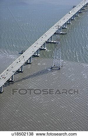 Aerial of Dumbarton Bridge over the San Francisco Bay in Newark, California, USA. View Large Photo Image Stock Photo - Aerial of Dumbarton Bridge over the San Francisco Bay in Newark, California, USA.. Fotosearch