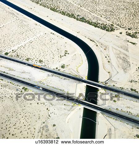 Aerial of interstate 10 highway crossing over Colorado River Aqueduct in Arizona. View Large Photo Image Stock Image - Aerial of interstate 10 highway crossing over Colorado River Aqueduct in Arizona.. Fotosearch