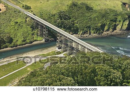Aerial of Shoreline Highway bridge over water in California, USA. View Large Photo Image Stock Photography - Aerial of Shoreline Highway bridge over water in California, USA.. Fotosearch