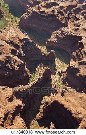 Aerial view of land formations in Canyonlands National Park, Utah. View Large Photo Image Stock Photo - Aerial view of land formations in Canyonlands National Park, Utah.. Fotosearch