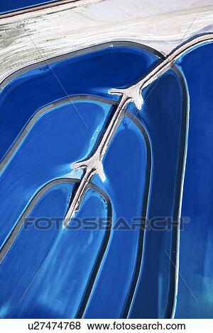 Stock Photo - Aerial view of tailing ponds in Utah, USA.. Fotosearch