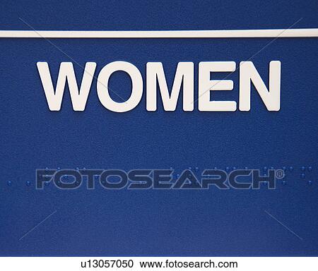 Stock Image - Blue women sign with braille.. Fotosearch