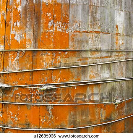 Close up of round structure with wood panels and peeling orange paint. View Large Photo Image Stock Photograph - Close up of round structure with wood panels and peeling orange paint.. Fotosearch