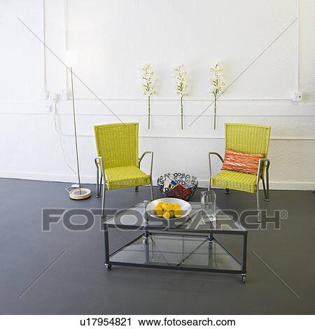 Contemporary arm chairs and coffee table inside room. View Large Photo Image Stock Image - Contemporary arm chairs and coffee table inside room.. Fotosearch