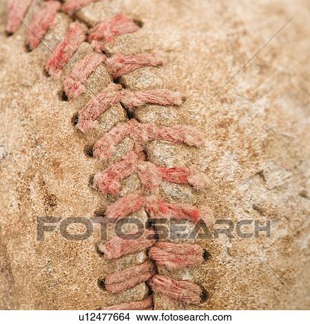 Detail of stitching on dirty worn baseball. View Large Photo Image Picture - Detail of stitching on dirty worn baseball.. Fotosearch
