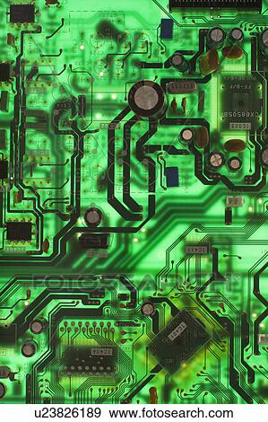 Stock Photo - Green circuit board detail.. Fotosearch