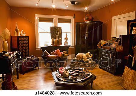Stock Image - Interior of eclectic home store.. Fotosearch