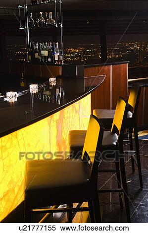 Stock Photography - Interior shot of bar at the Tower of the Americas in San Antonio, Texas.. Fotosearch