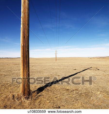 Stock Photo - Power line against blue sky.. Fotosearch