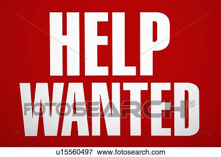 Stock Photo - Red help wanted sign.. Fotosearch