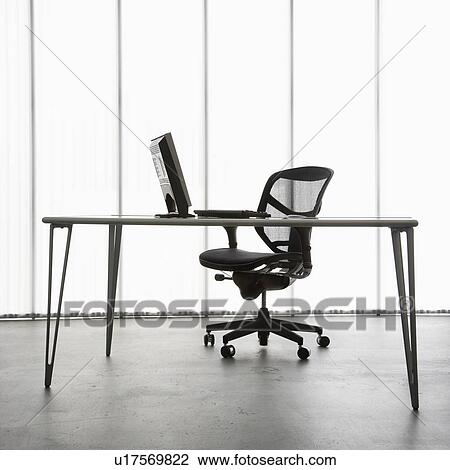 Still life shot of computer monitor and keyboard with office chair. View Large Photo Image Stock Image - Still life shot of computer monitor and keyboard with office chair.. Fotosearch