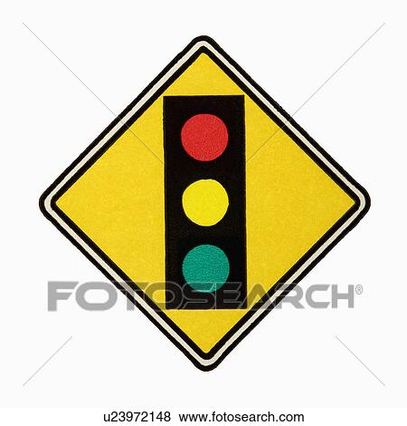 Stoplight ahead road sign against white background. View Large Photo Image Stock Photo - Stoplight ahead road sign against white background.. Fotosearch