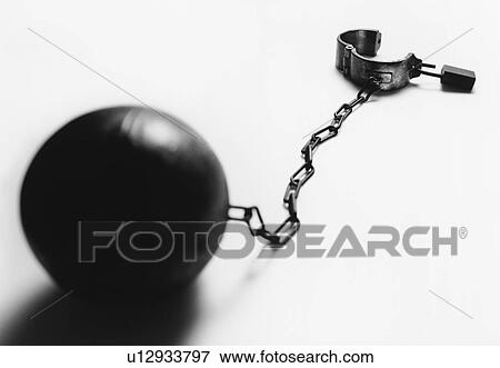 Ball and chain (b&w) View Large Photo Image Stock Photo - Ball and chain (b&w). Fotosearch