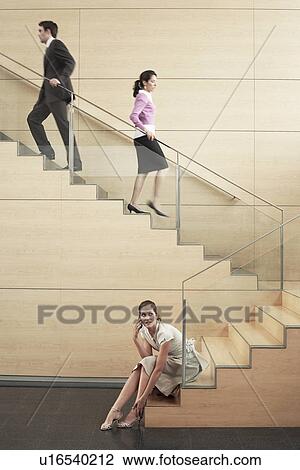 Business people on Stairway View Large Photo Image Stock Image - Business people on Stairway. Fotosearch