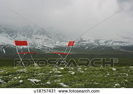 Chairs in Mountain Landscape View Large Photo Image Stock Image - Chairs in Mountain Landscape. Fotosearch