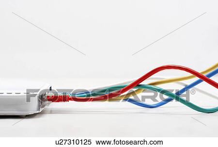 Stock Photography - Ethernet cable connections. Fotosearch
