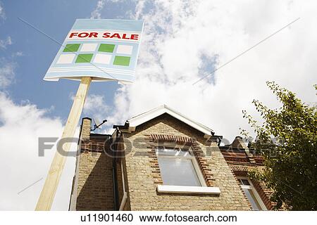 For Sale Sign Outside House View Large Photo Image Stock Image - For Sale Sign Outside House. Fotosearch