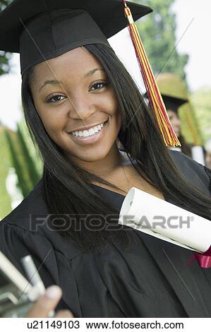 Graduate with Diploma outside portrait View Large Photo Image Stock Image - Graduate with Diploma outside portrait. Fotosearch