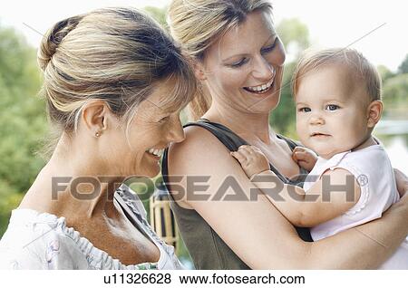 Grandmother mother and daughter by lake head and shoulders View Large Photo Image Stock Photo - Grandmother mother and daughter by lake head and shoulders. Fotosearch