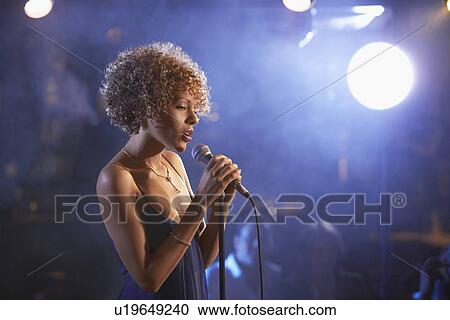 Jazz Singer Performing in Club View Large Photo Image Stock Image - Jazz Singer Performing in Club. Fotosearch