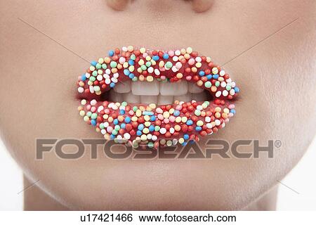 Lips Covered in Sprinkles View Large Photo Image Stock Photograph - Lips Covered in Sprinkles. Fotosearch