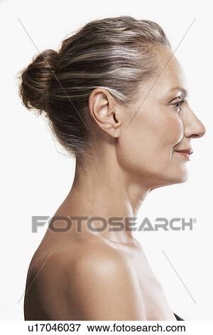 Middle-Aged Woman hair back View Large Photo Image Stock Photo - Middle-Aged Woman hair back. Fotosearch