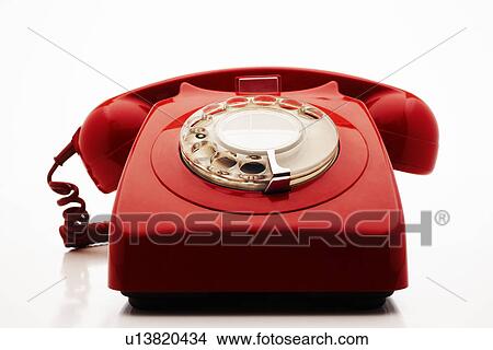 Old fashioned red telephone in studio View Large Photo Image Picture - Old fashioned red telephone in studio. Fotosearch