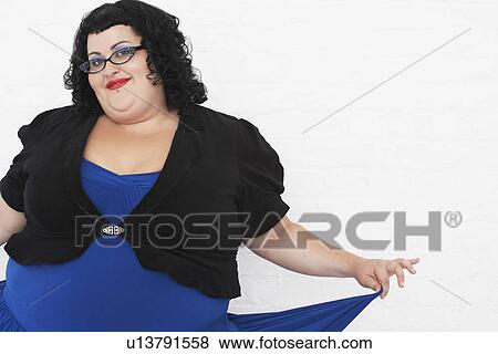 Overweight woman curtseying portrait View Large Photo Image Stock Photo - Overweight woman curtseying portrait. Fotosearch