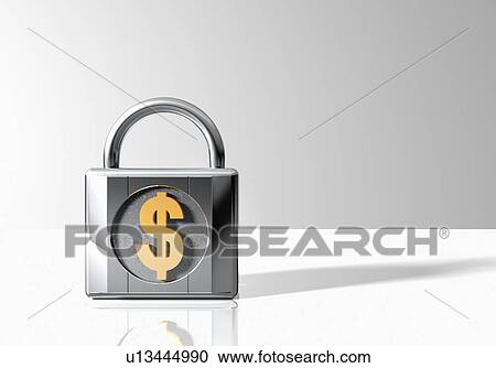 Padlock with dollar sign View Large Photo Image Stock Image - Padlock with dollar sign. Fotosearch