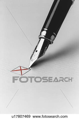 Stock Photo - Pen Checking Box. Fotosearch