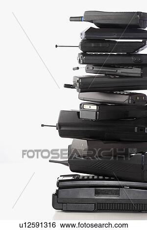 Stock Photograph - Pile of wireless phones. Fotosearch