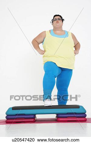 Plus-Size Woman on Exercise Steps View Large Photo Image Stock Image - Plus-Size Woman on Exercise Steps. Fotosearch