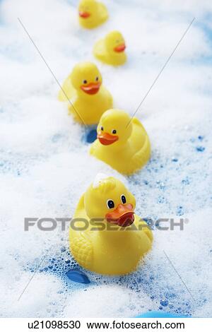 Row of rubber ducks in bubble bath elevated view close-up View Large Photo Image Stock Image - Row of rubber ducks in bubble bath elevated view close-up. Fotosearch