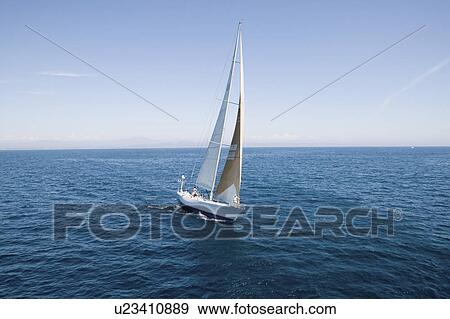 Stock Photo - Sailboat on Ocean. Fotosearch