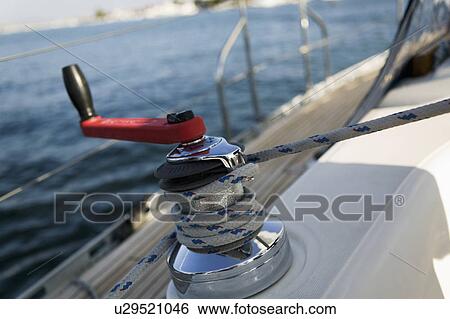 Stock Photograph - Sailing winch (close-up). Fotosearch