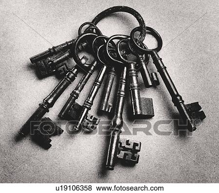 Set of antique keys (b&w) View Large Photo Image Stock Photo - Set of antique keys (b&w). Fotosearch