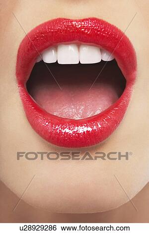 Surprised mouth with lipstick View Large Photo Image Stock Photograph - Surprised mouth with lipstick. Fotosearch
