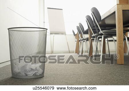 Trash Can in Empty Meeting Room View Large Photo Image Stock Photo - Trash Can in Empty Meeting Room. Fotosearch