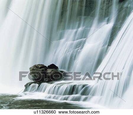 Stock Image - Waterfall close-up. Fotosearch
