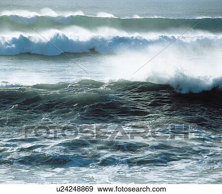 Stock Photo - Waves crashing on shore. Fotosearch