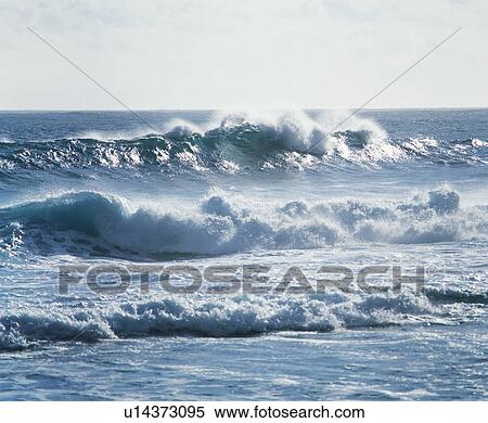 Stock Photography - Waves crashing on shore. Fotosearch