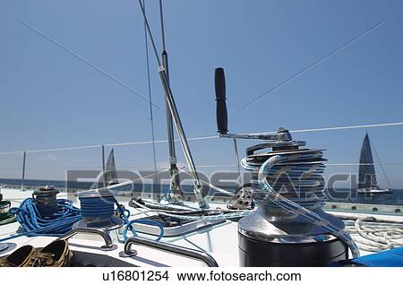 Picture - Winch on Yacht. Fotosearch