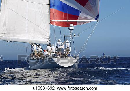 Yacht on ocean back view View Large Photo Image Stock Image - Yacht on ocean back view. Fotosearch